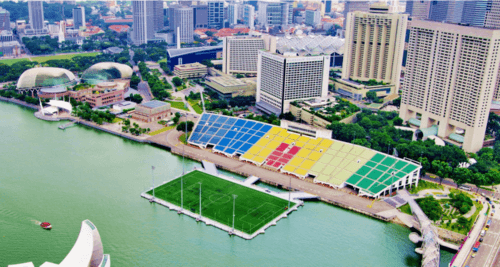 Плавучий стадион в Сингапуре